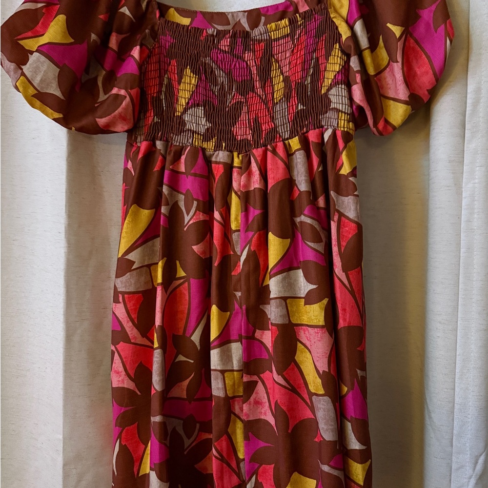 Colorful Patterned Mini Dress